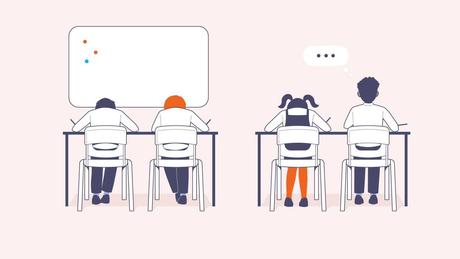 Students working in class