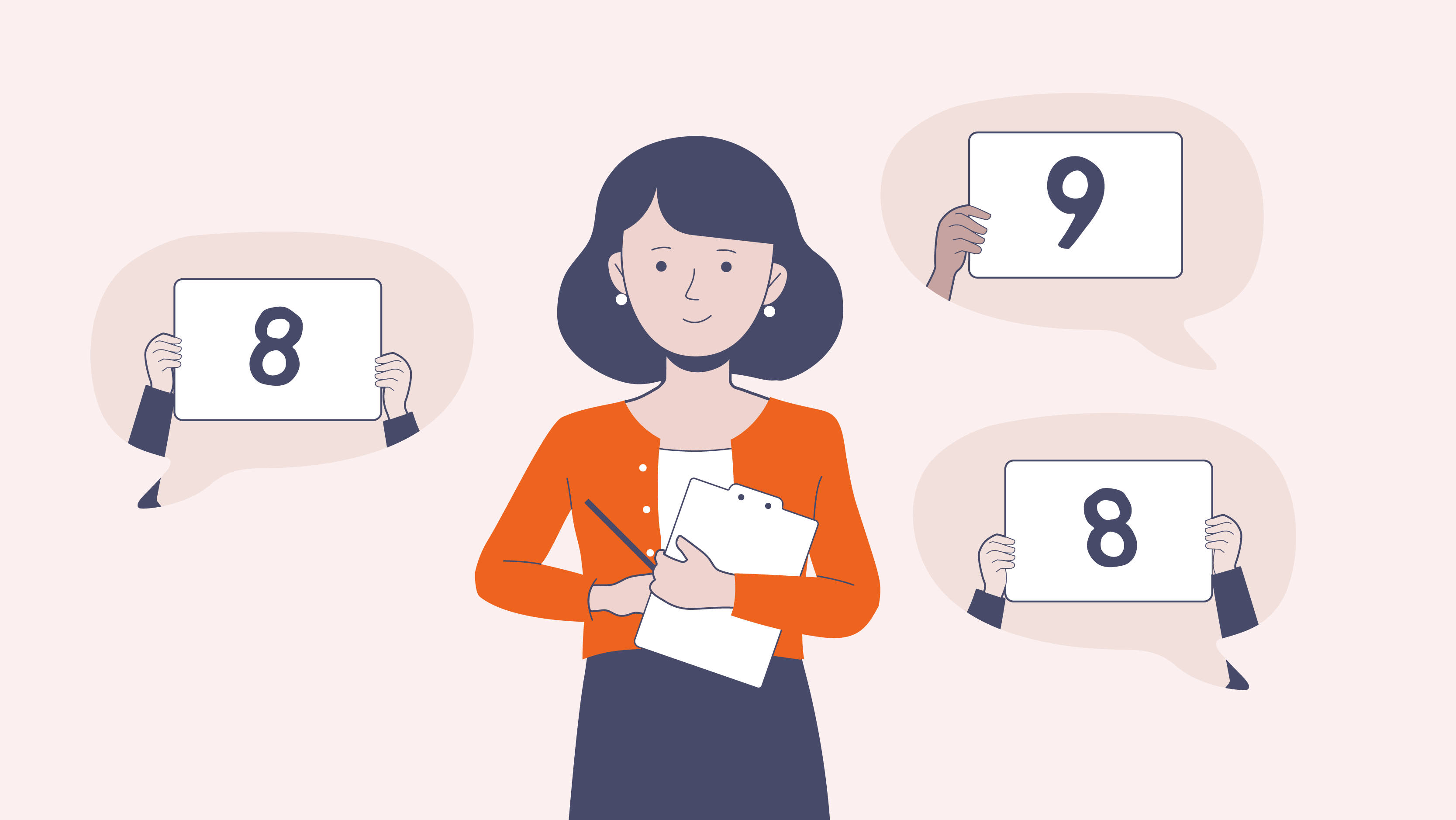 A teacher collecting scores